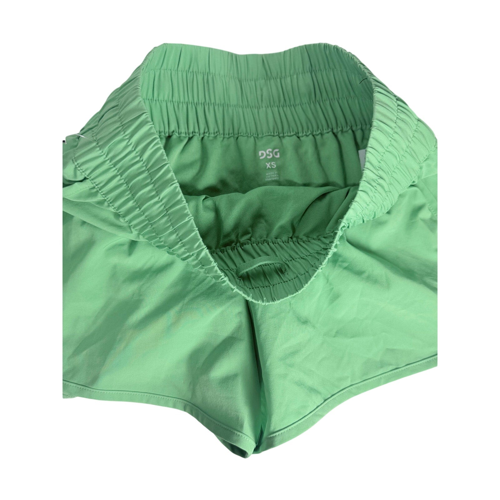 DSG women's mint green athletic running shorts, size XS, lightweight and breathable sportswear for active women.