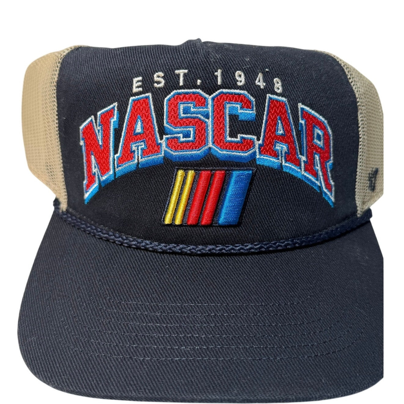NASCAR Vintage Trucker Hat – Navy/Tan – Adjustable – One Size