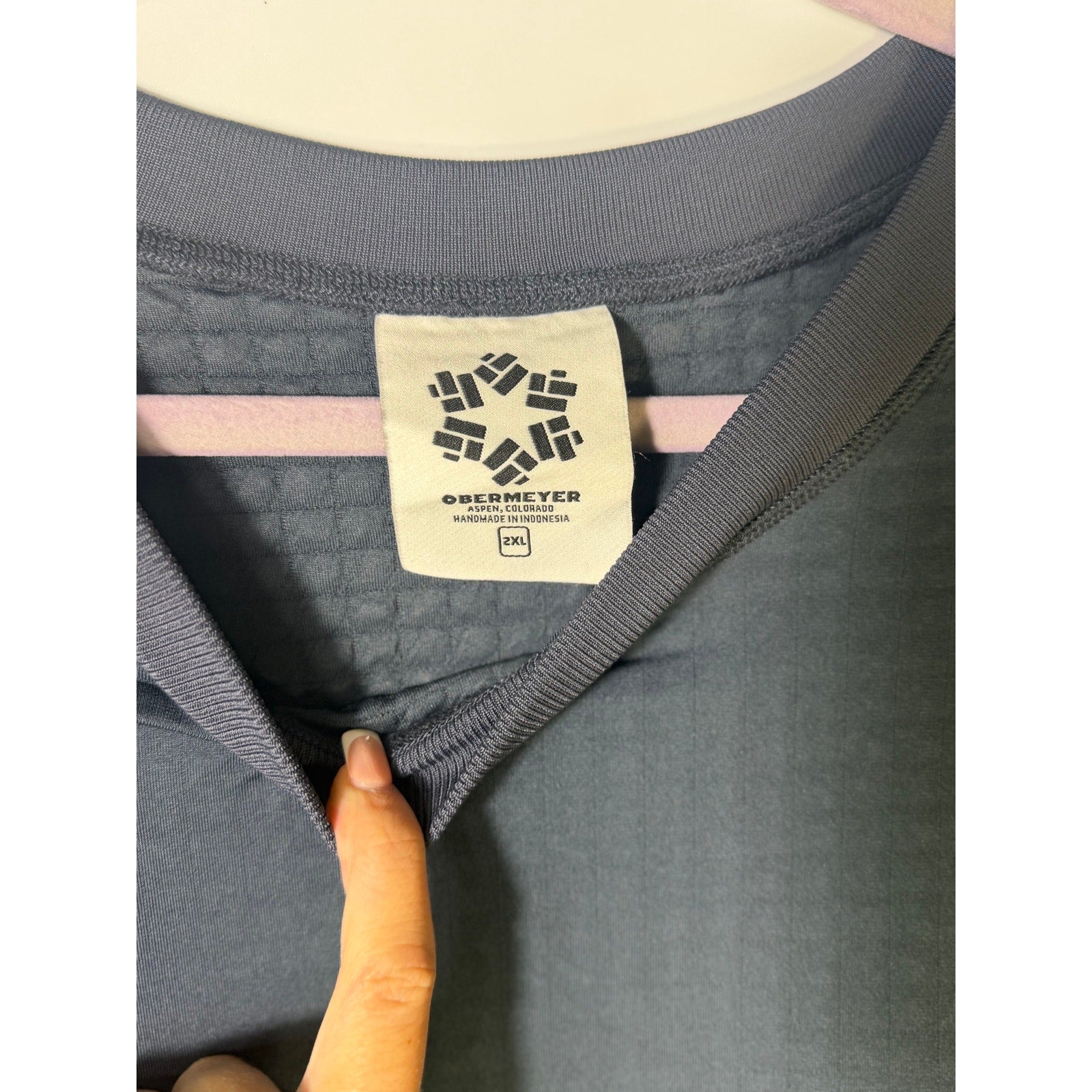 Women's Obermeyer Explorer Tech Crew Pullover Sweatshirt in Blue Nights, 2XL, showing front view with crew neckline and soft fabric.