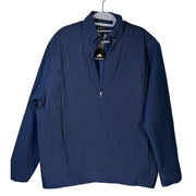 Adidas Ultimate365 quilted DWR men's golf jacket in navy blue, size L, with a lightweight, water-resistant design and full zipper front.