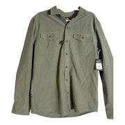 O'Neill men's olive green stretch overshirt with button-up front, casual shirt jacket, size M, new with tags.