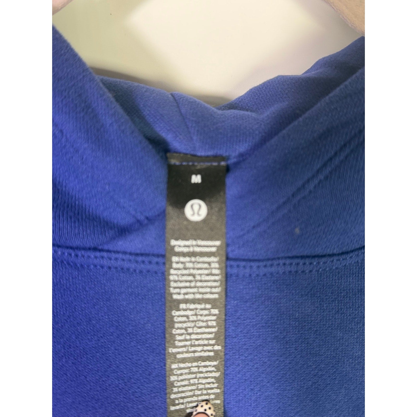 Blue lululemon women's For All Runners graphic hoodie, size M, with a cozy pullover design and vibrant runner-themed print.
