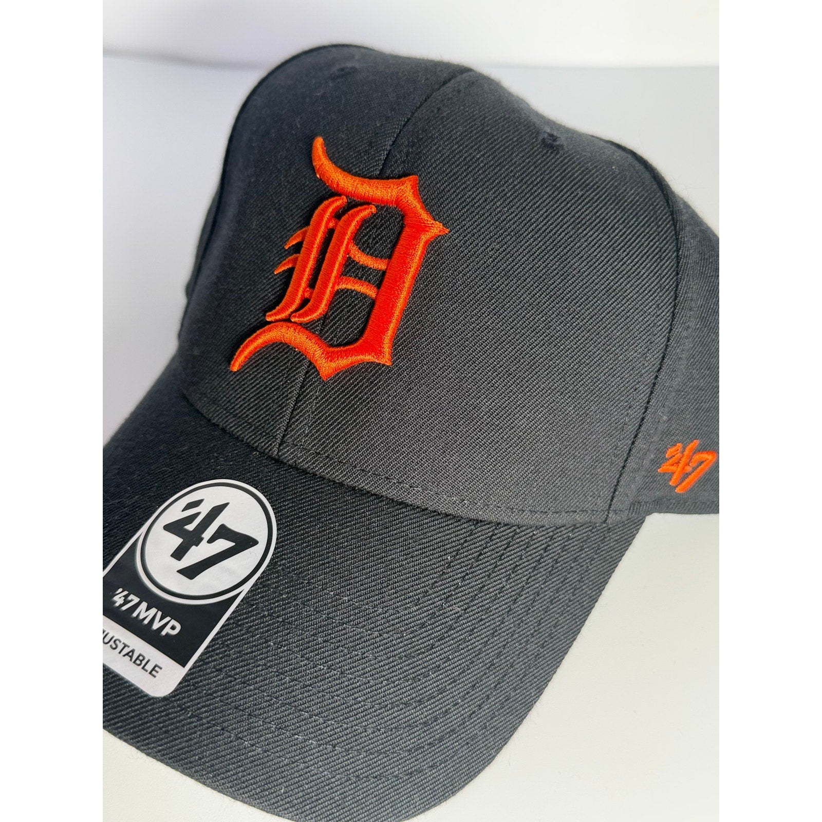 '47 Detroit Tigers MVP adjustable black and orange logo cap, OSFM fit, showing front view with team emblem.