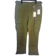 Olive green Good American fatigue cargo pants size 8 with multiple pockets, casual style, and relaxed fit.