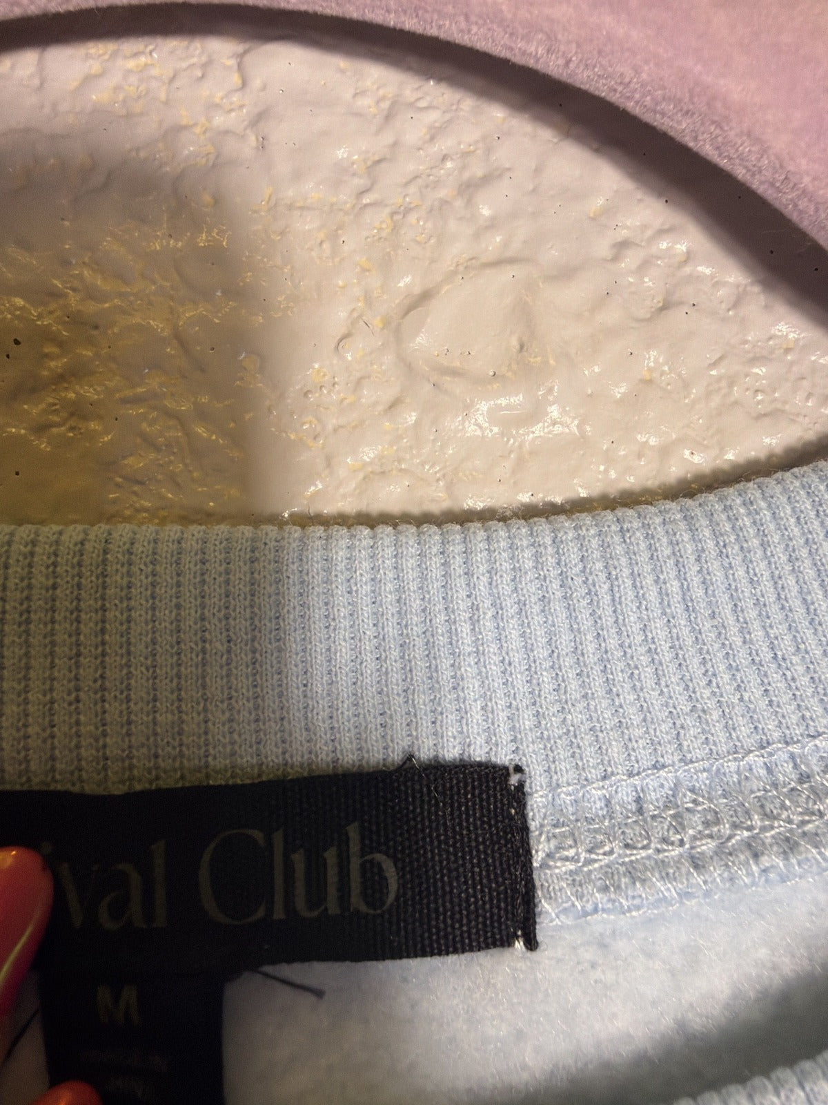 Light blue Revival Club women's crewneck sweatshirt featuring a "Called and Chosen Matthew 22:14" design, size M, new with tags.