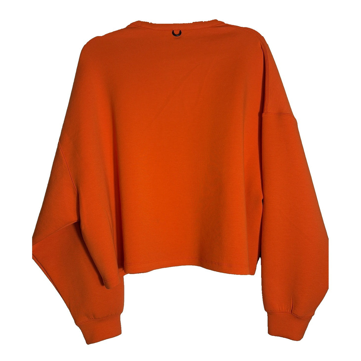 Nike 24.7 women's oversized cropped orange sweatshirt, crewneck style, size small, new with tags, front view