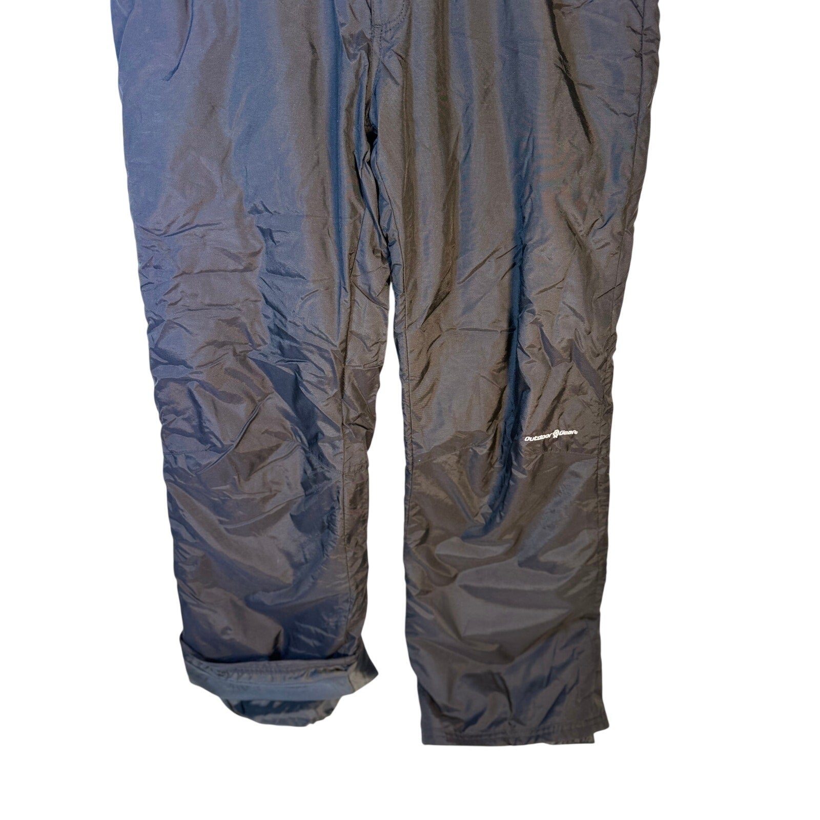 Black Outdoor Gear boys' insulated snow ski pants, size S, with winter snow bib and adjustable straps, perfect for outdoor winter activities.
