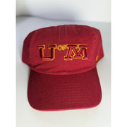 Maroon and gold '47 University of Minnesota U of M adjustable dad hat with embroidered logo and OSFM fit.