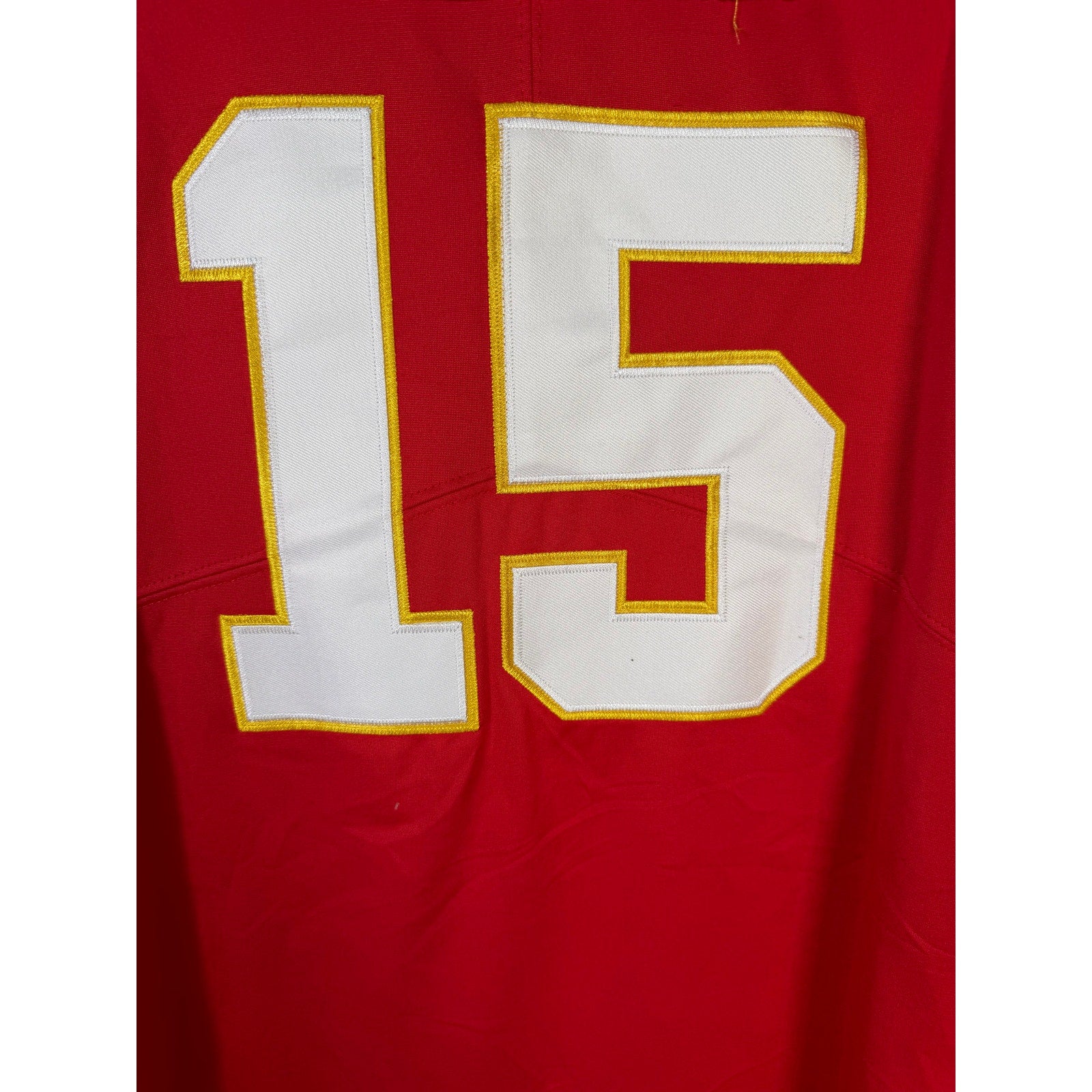 Nike NFL Kansas City Chiefs Patrick Mahomes #15 men's on-field jersey in size XXL, featuring team colors and player name on the front.