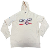 Levelwear Washington Nationals Podium Grain hoodie in cream color, size large, showing front view with logo and soft fabric texture.