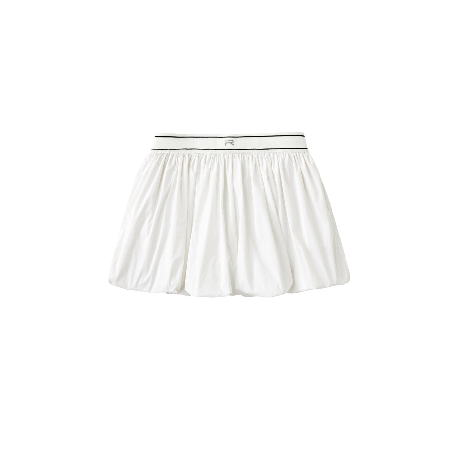 Ramsports women's white pleated tennis skort, athletic mini size M, showing front view with pleats and lightweight fabric.