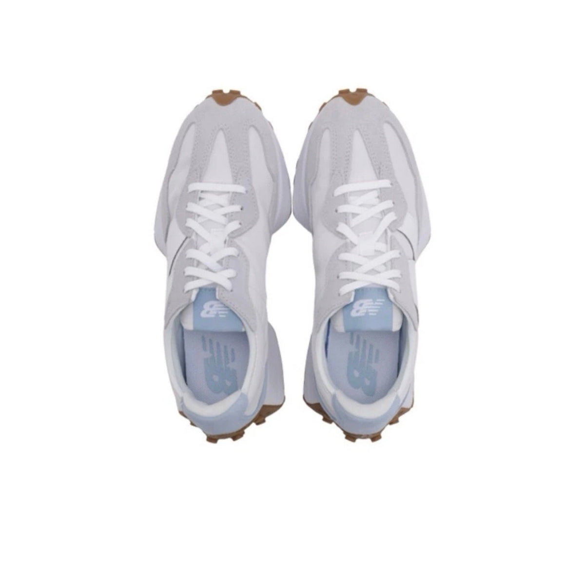 adidas New Balance 327 sneakers in reflection bright grey, women's size 9, men's size 7.5, showing side view with stylish design