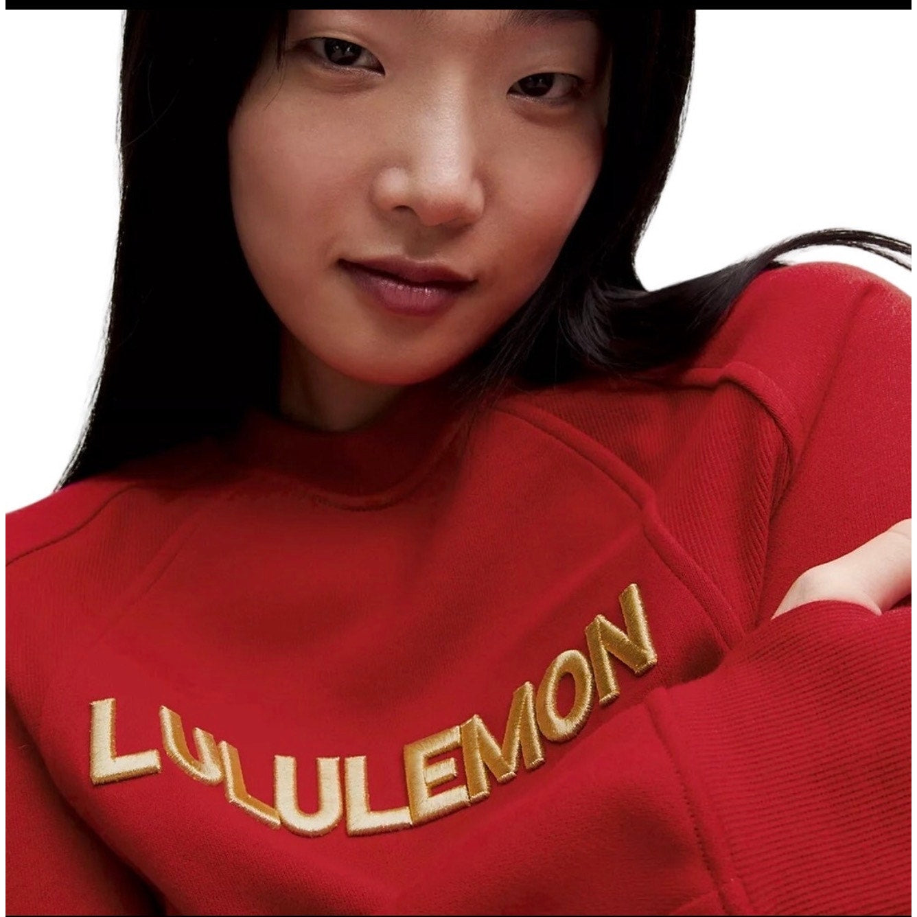 Lululemon Scuba Oversized Pullover crewneck sweatshirt in dark red, showcasing the relaxed fit and soft fabric.
