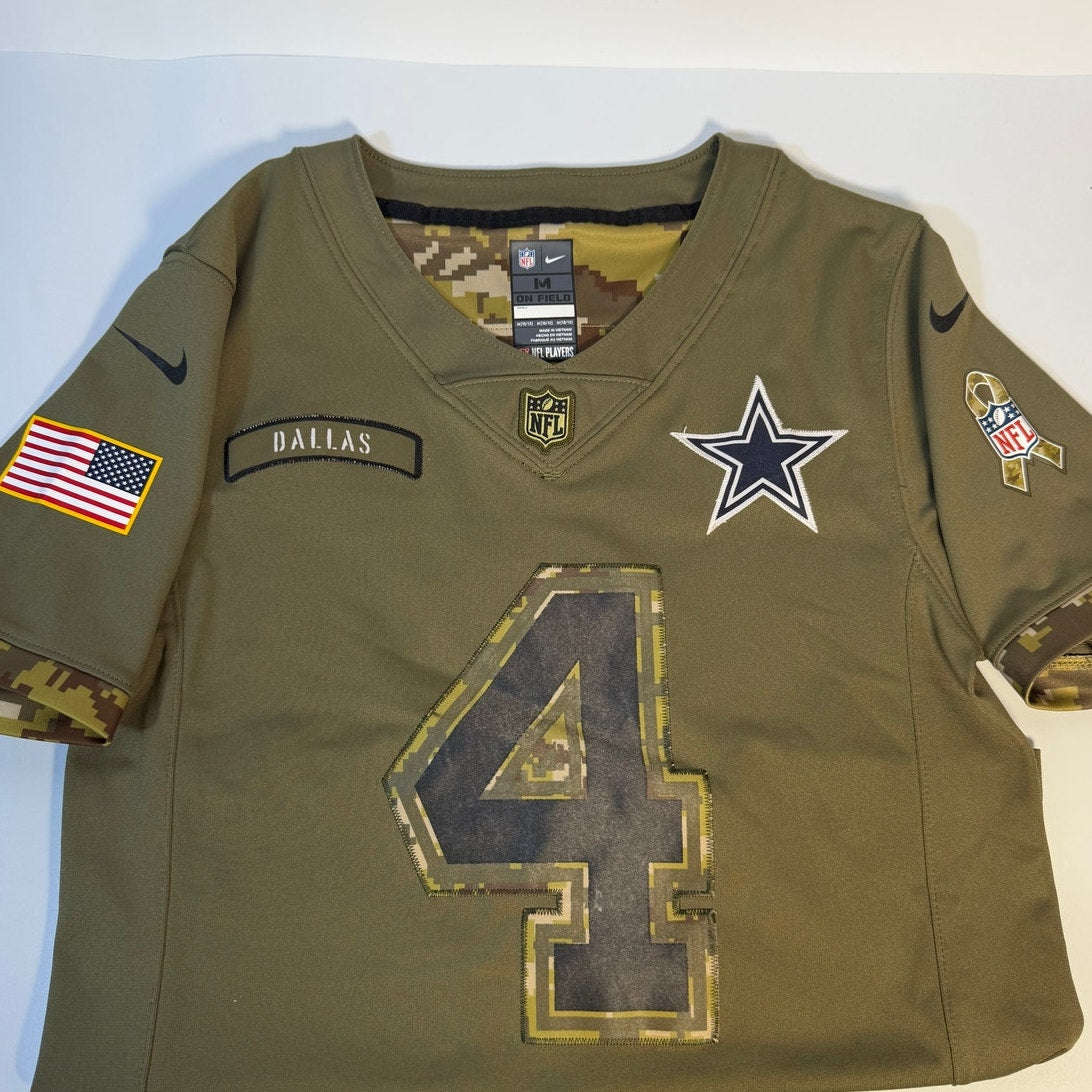 Nike Dallas Cowboys Dak Prescott #4 Salute to Service Jersey – Men's Medium – Green