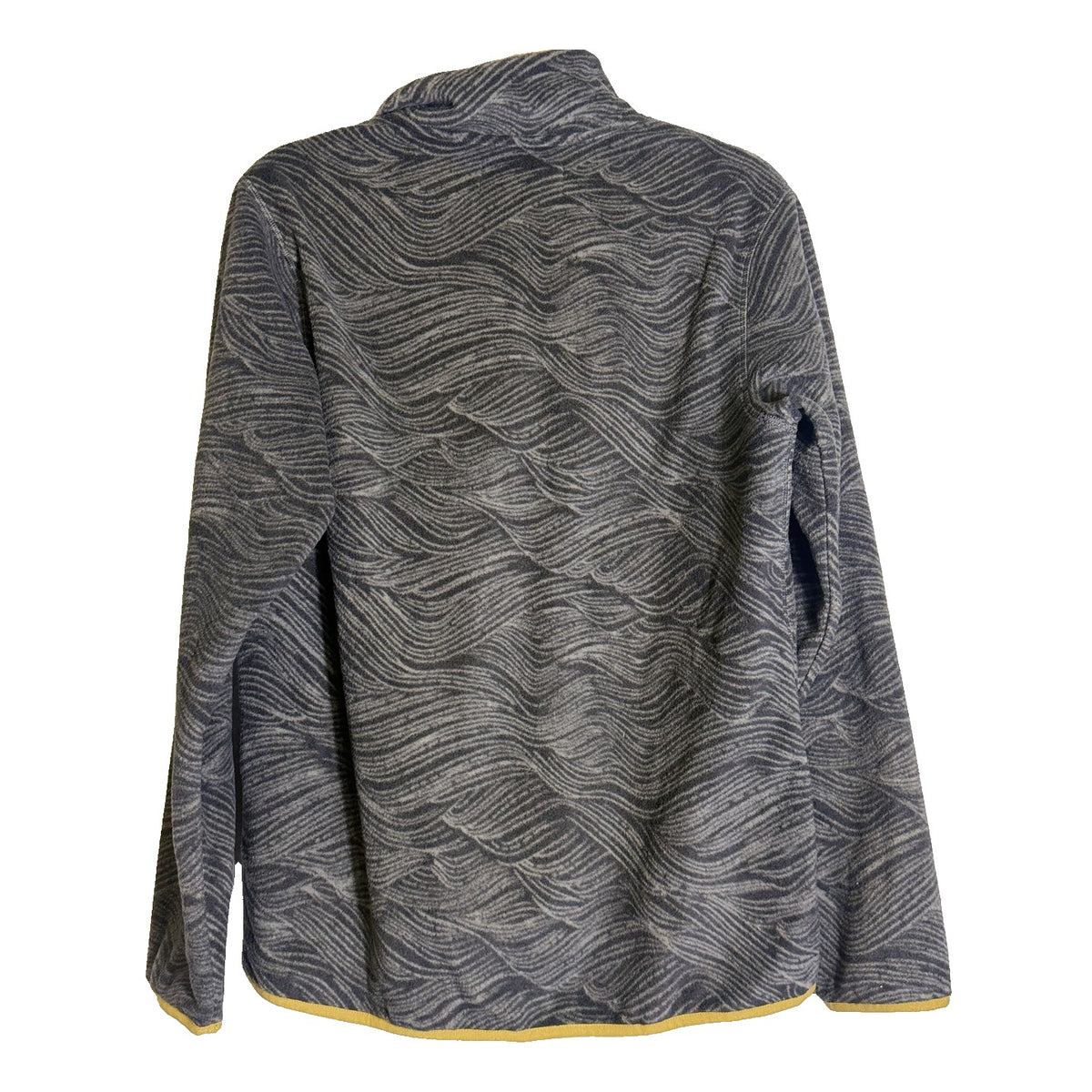 Helly Hansen Maridalen fleece pullover for men in size S, Ebony Wave print, featuring a snap neckline and comfortable sweatshirt style.