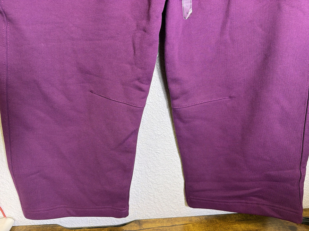 Purple FP Movement Free People Top Score Barrel Sweatpants for women, size large, with relaxed fit and soft fabric.