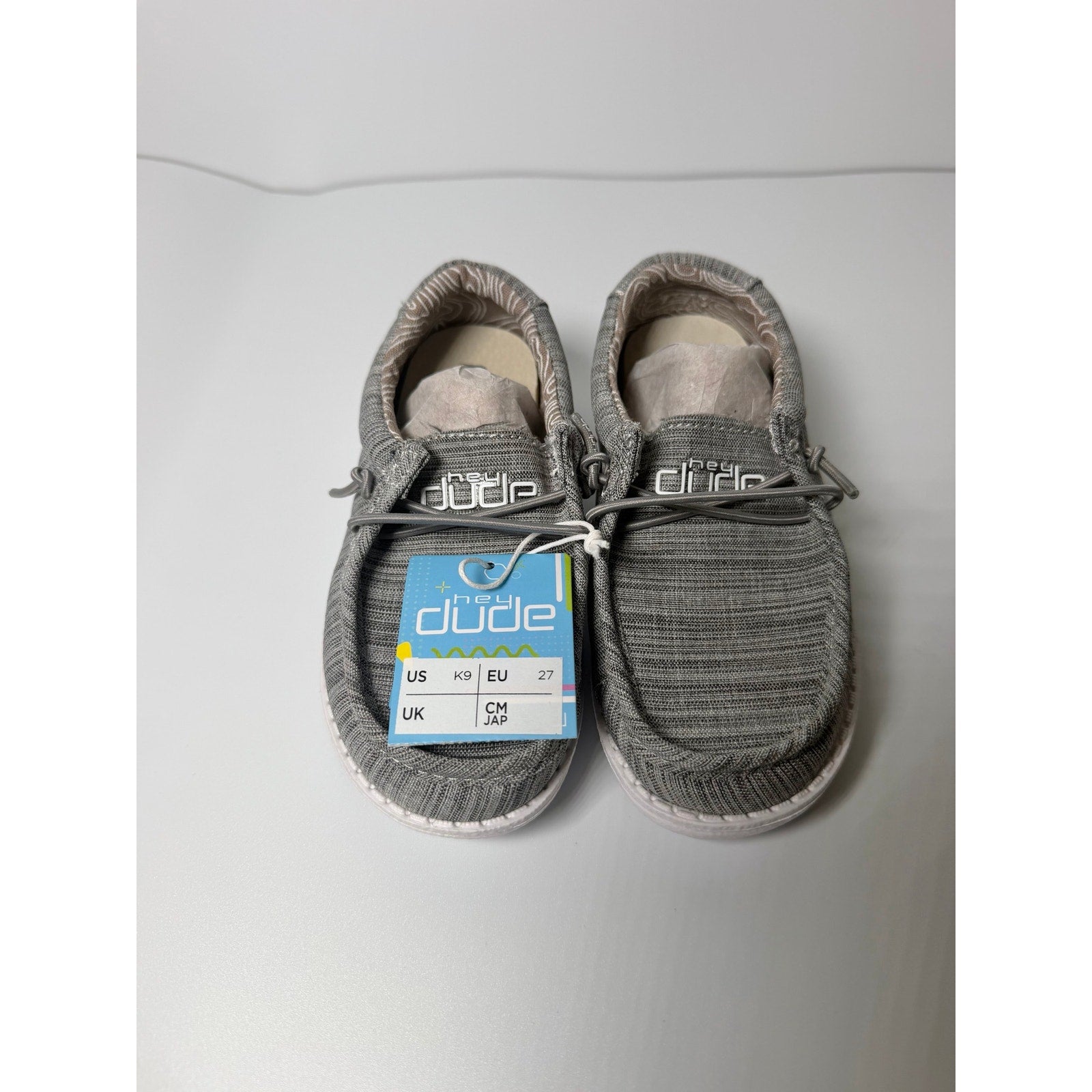 Hey Dude Wally Youth Linen Shoes – Stone – Youth Shoes 9