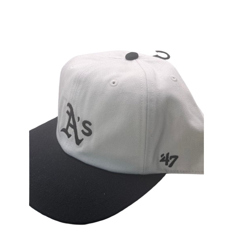 ’47 Oakland Athletics A’s adjustable snapback hat in gray and black with team logo, MLB baseball cap.
