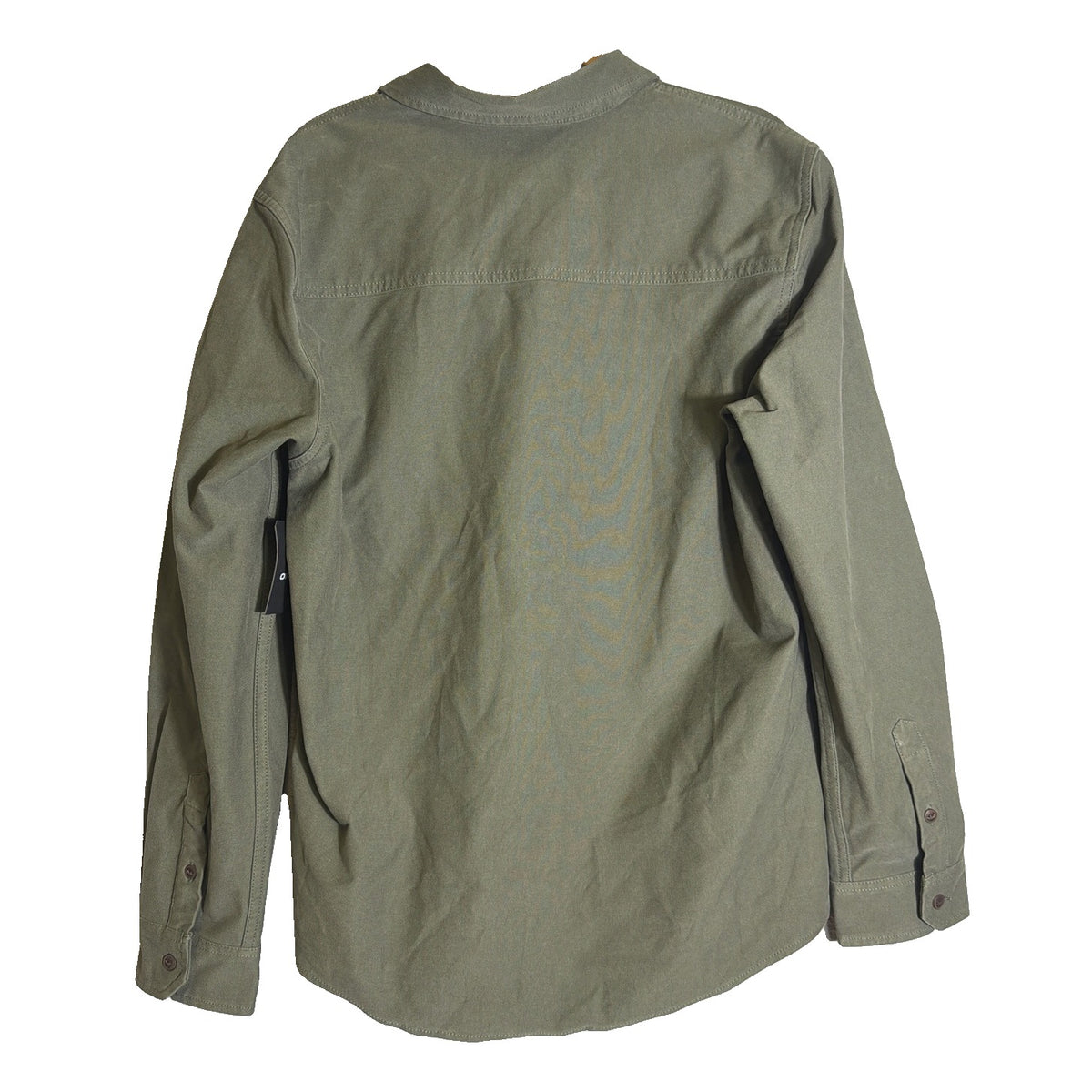 Men's O'Neill Unified Overshirt in olive green, size M, featuring a stretch fabric, button-up shirt jacket design.
