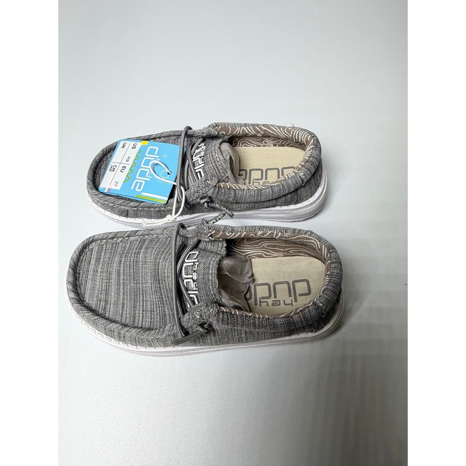 Hey Dude Wally Youth Linen Shoes – Stone – Youth Shoes 9