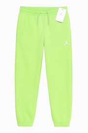 Jordan Ghost Green Sweatpants in size 12-13, featuring a comfortable fit and green color, shown laid flat with waistband and drawstrings visible.
