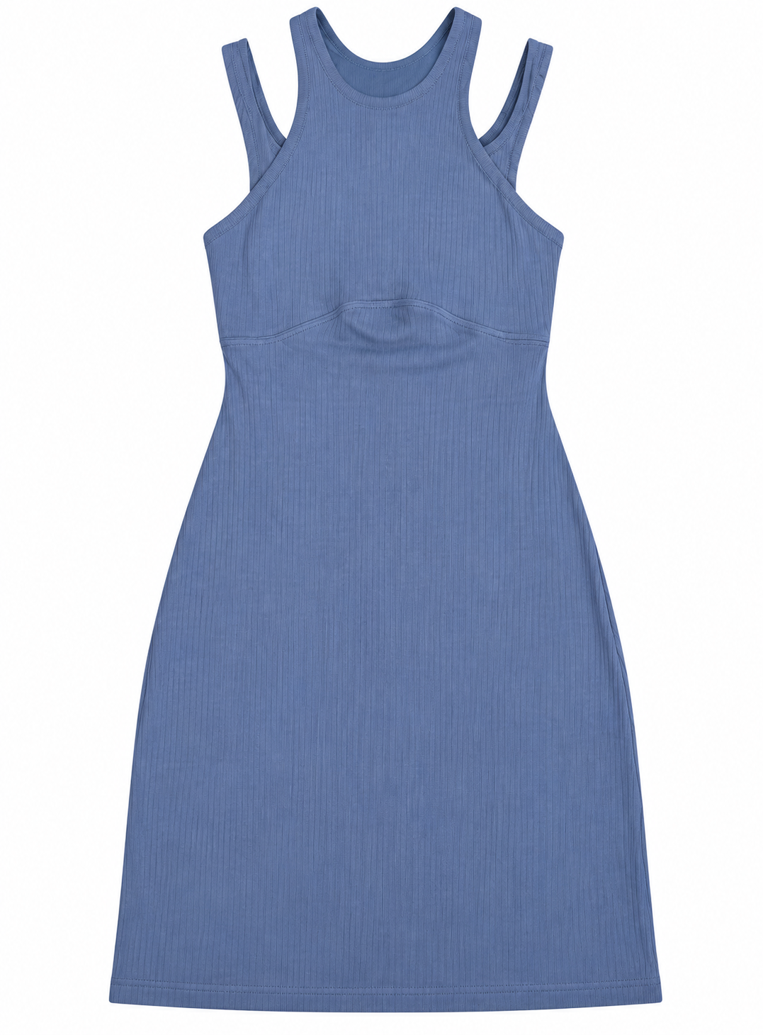 Lululemon ribbed cotton-modal cut-out dress for women, size 4, featuring ribbed texture and stylish cut-out design.