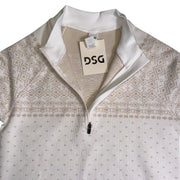 DSG women's ivory taupe Fair Isle quarter-zip sweatshirt with long sleeves, size small, new with tags, casual winter pullover.