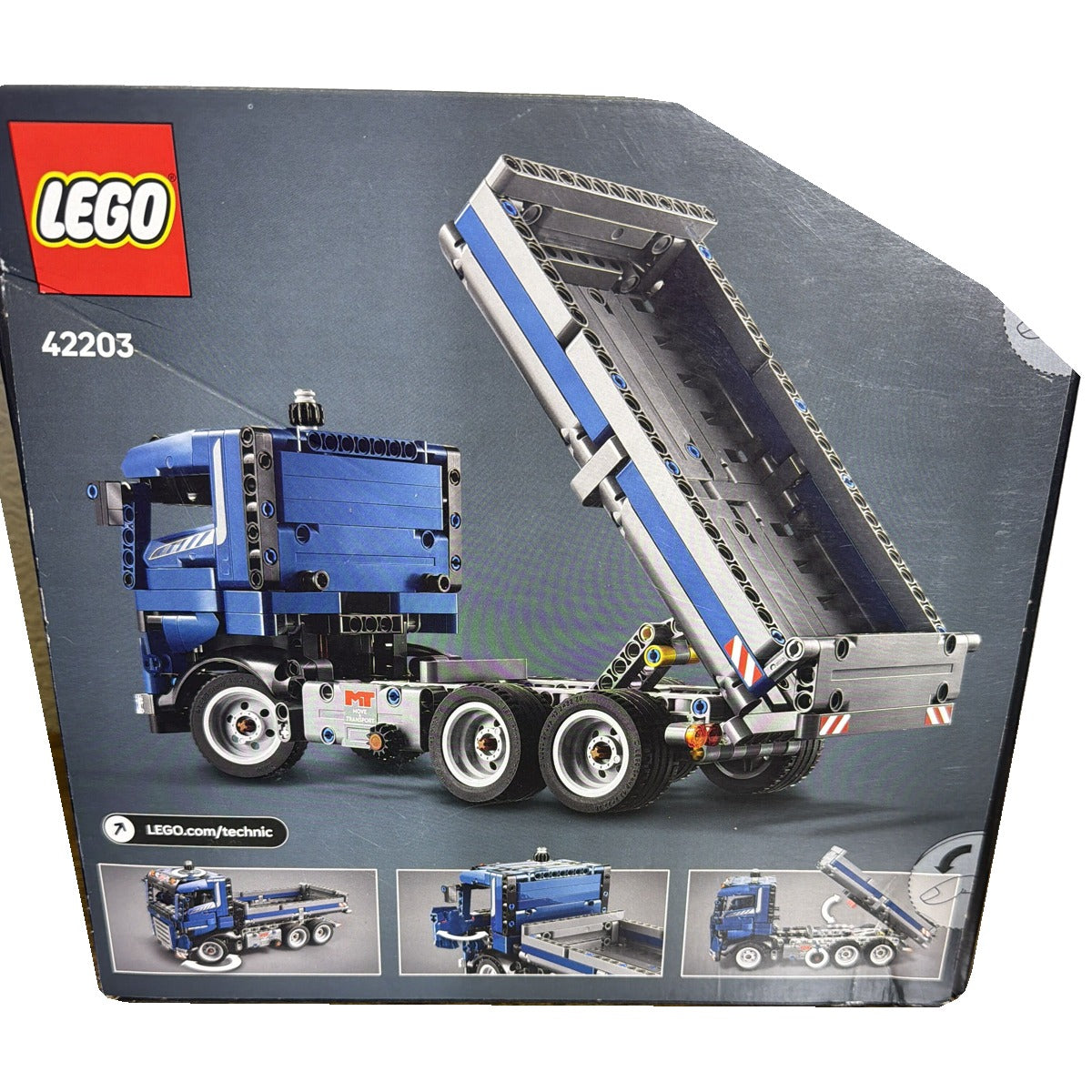 LEGO Technic Tipping Dump Truck building set with 462 pieces, featuring a detailed construction toy and realistic tipping function.