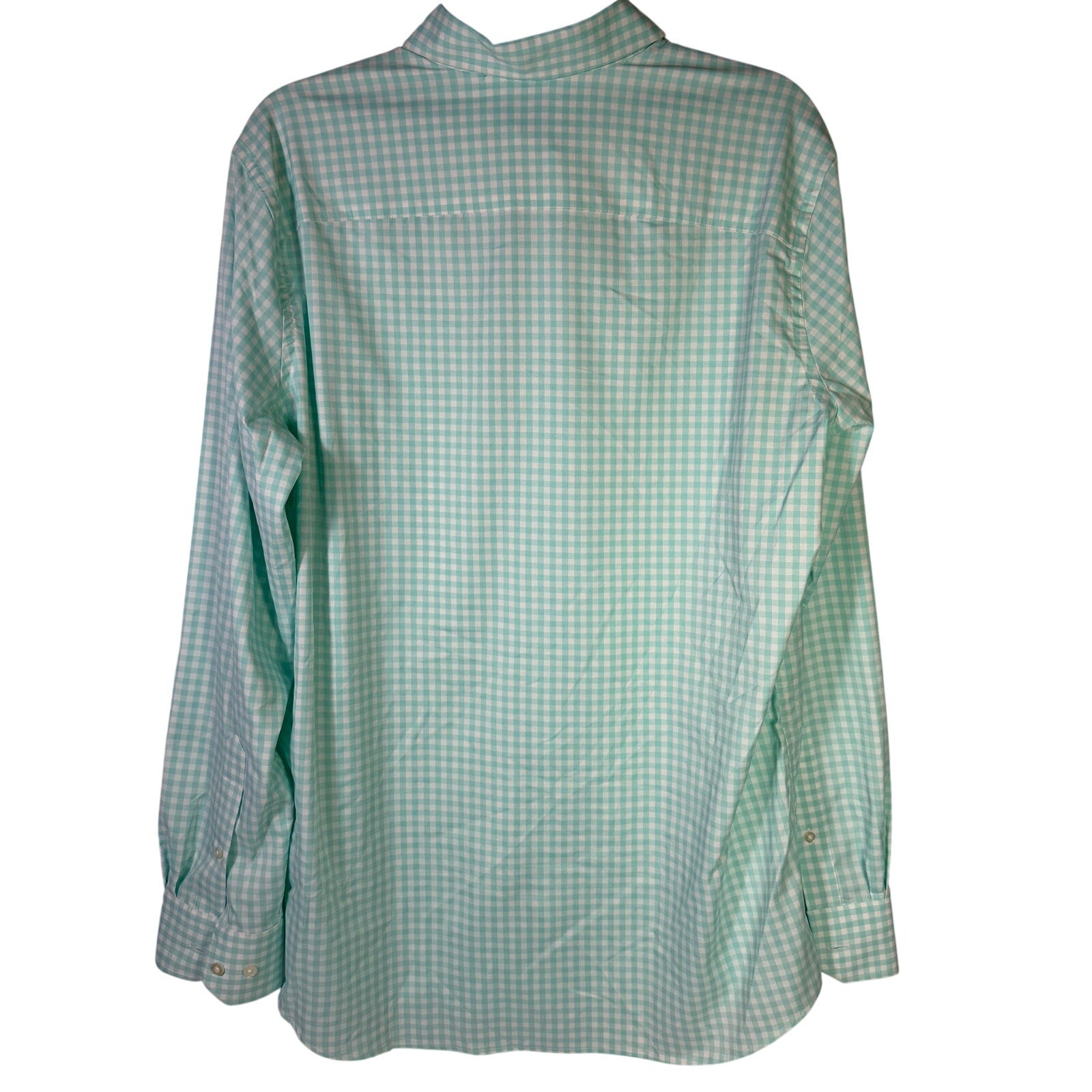 Men's Southern Tide Gingham Sport Shirt in mint, size medium, featuring a casual button-up design with a classic gingham pattern.