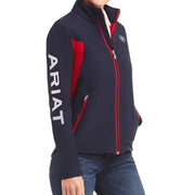 Ariat Team Softshell Jacket Women’s XL Navy Red Equestrian Full Zip NWT