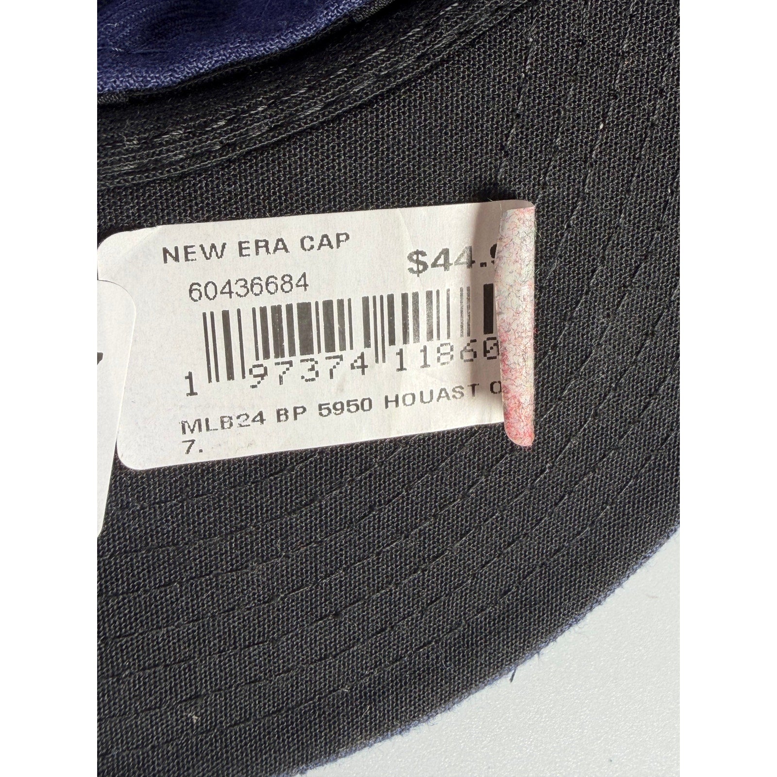 New Era Milwaukee Brewers 59FIFTY fitted cap in blue, size 7 1/8, showing the structured crown and team logo embroidery.