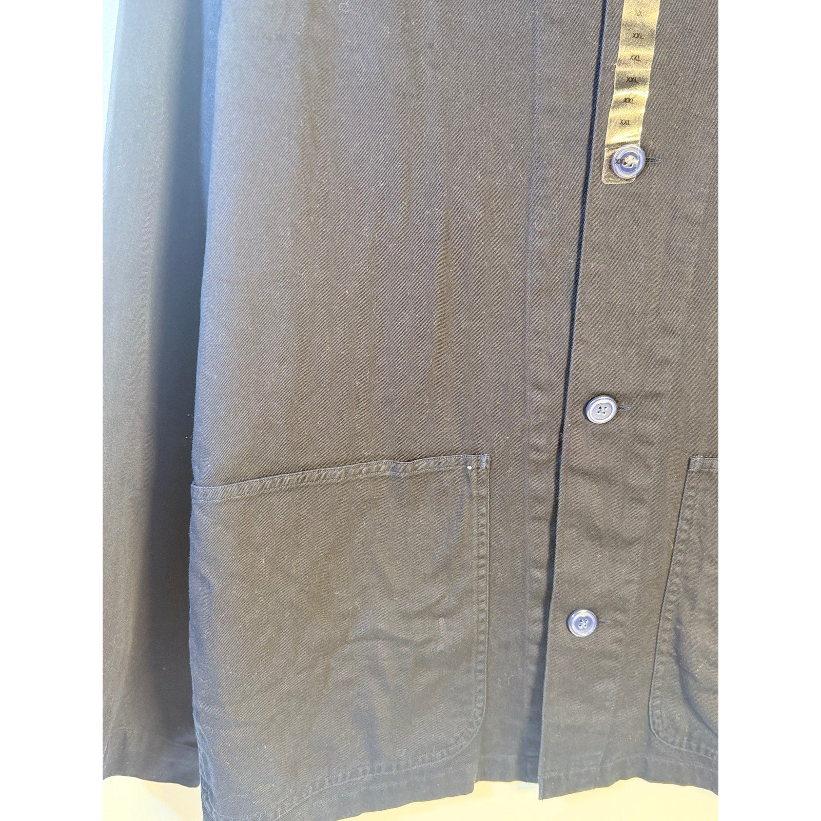 Navy Polo Ralph Lauren men's classic fit chore jacket with button front, shown in XXL size, casual style and durable fabric.