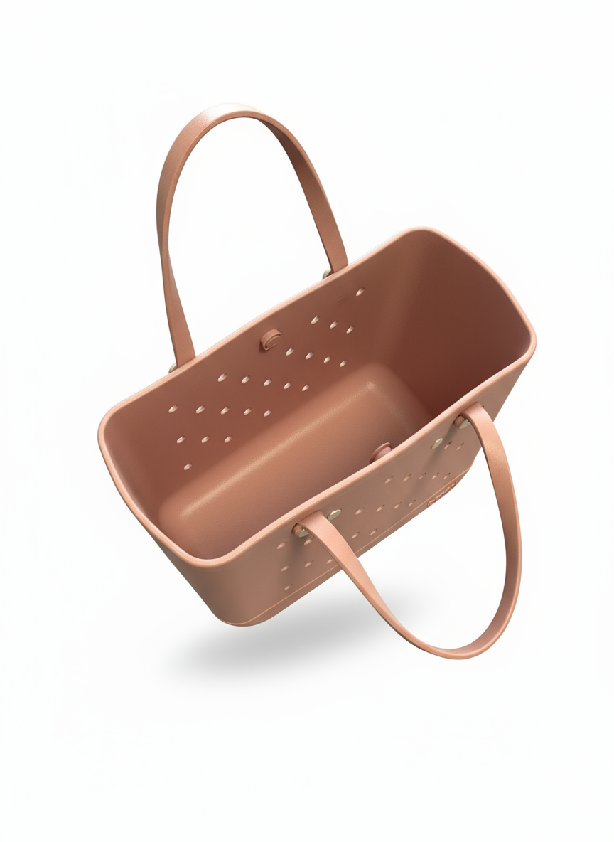 Bogg Bag Original large blush tan tote handbag with sturdy handles and spacious interior for casual organization.