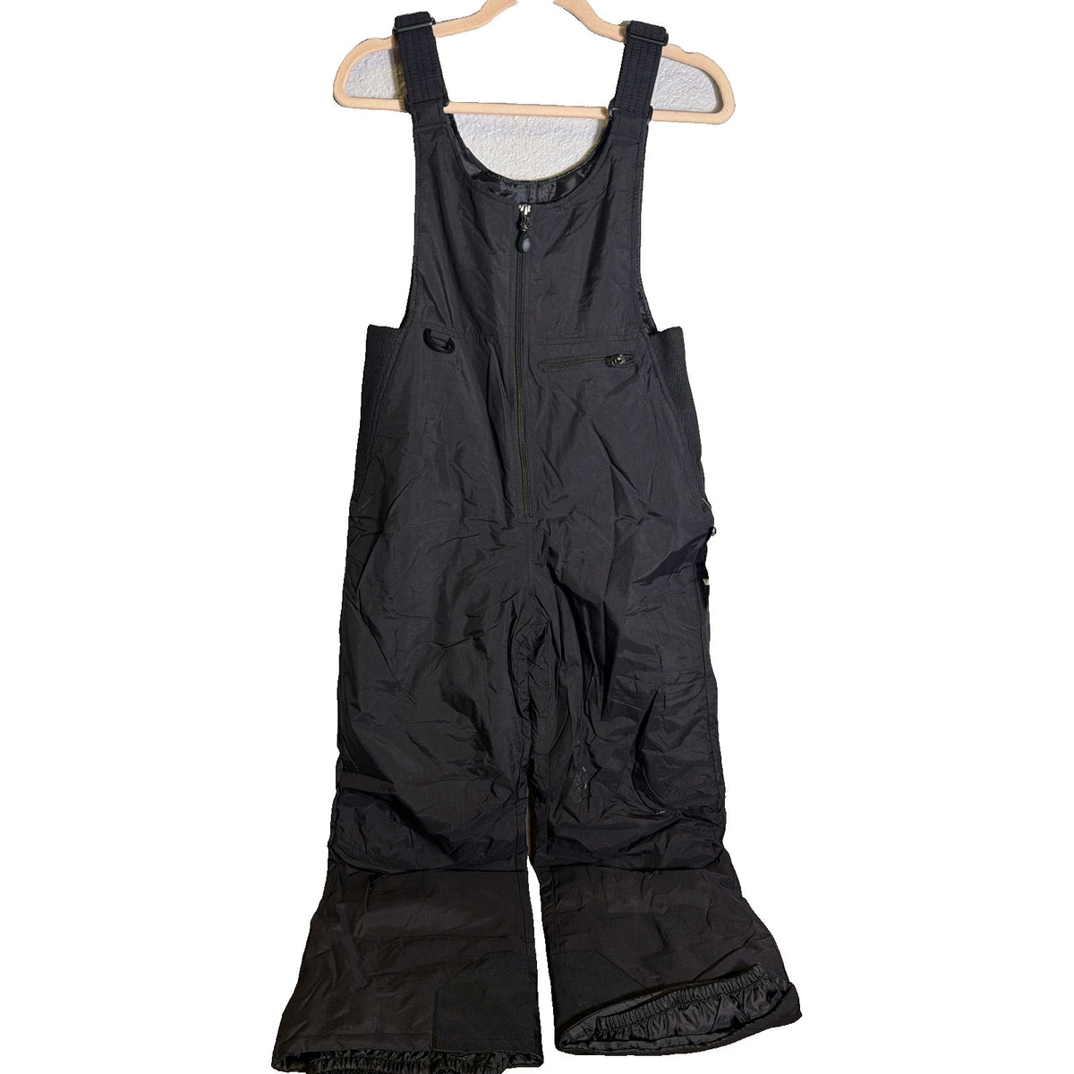 Outdoor Gear youth black insulated snow pants, ski bib overalls for kids, size L, suitable for winter outdoor activities
