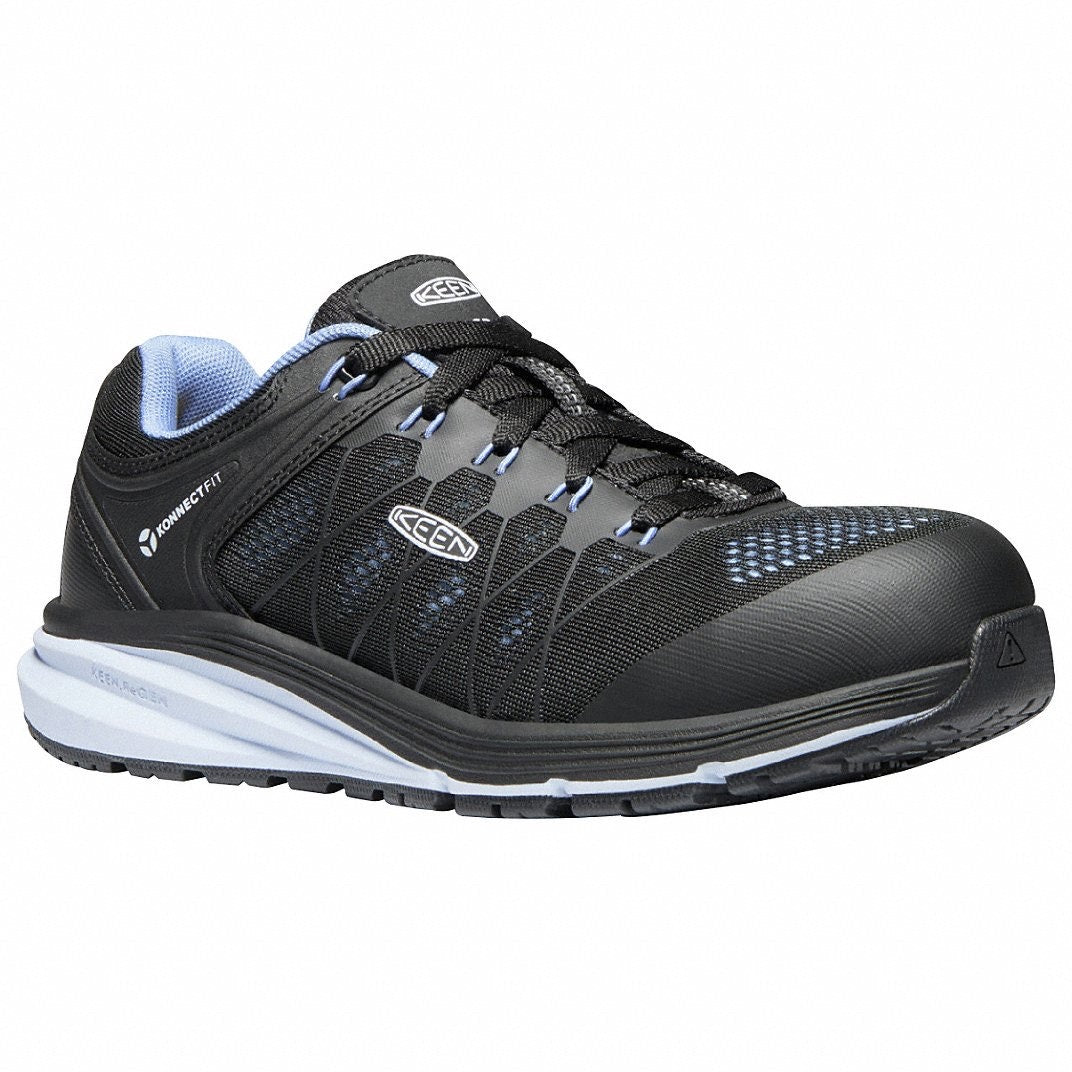Keen Utility Vista Energy EH women's work shoes in size 6.5 with black and gray design, durable footwear for safety and comfort.