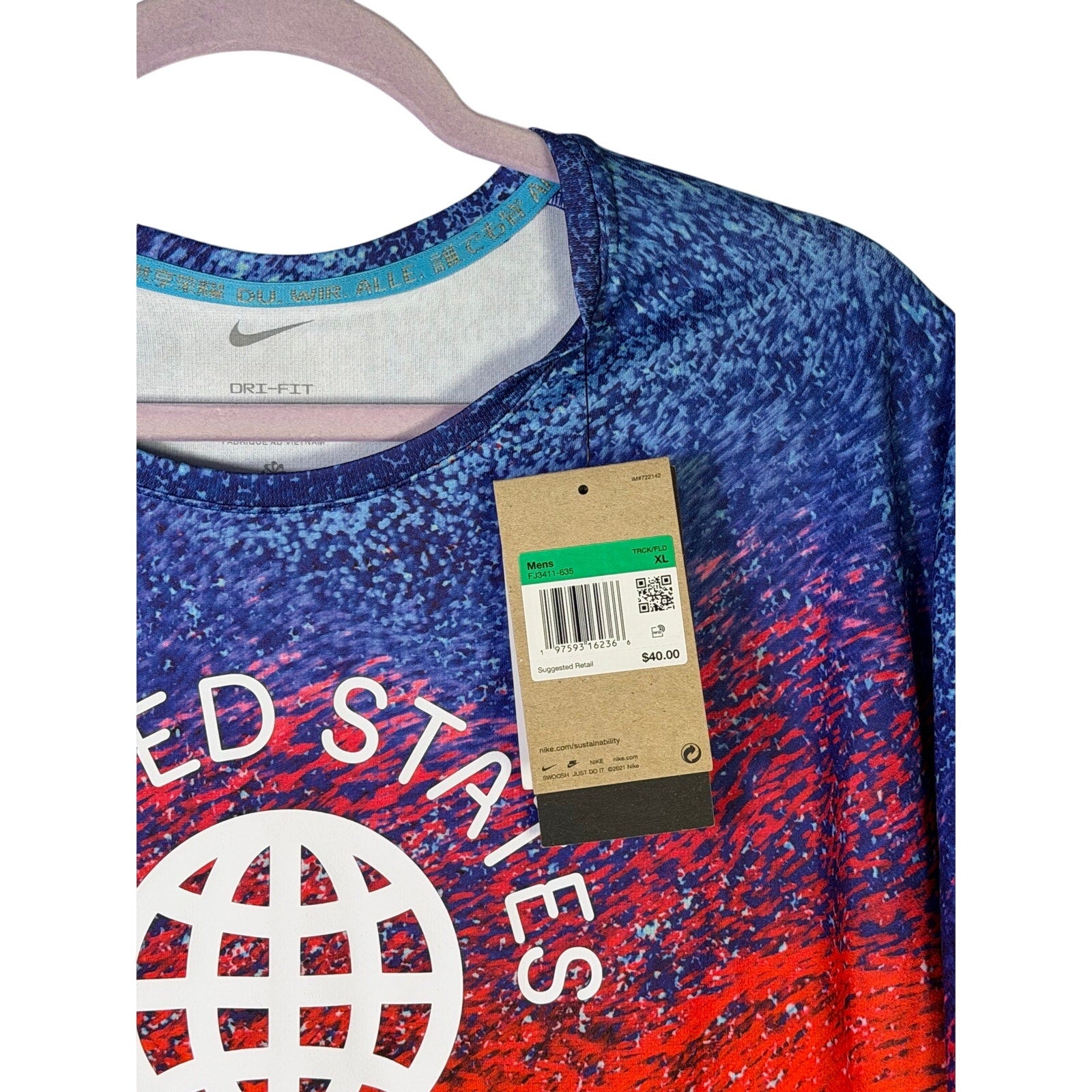 Nike Men’s XL USA Track & Field Dri-FIT Graphic Running Shirt NWT