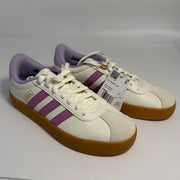 NIB adidas VL Court 3.0 Women's 7.5 White Purple Gum Sneakers JR8661