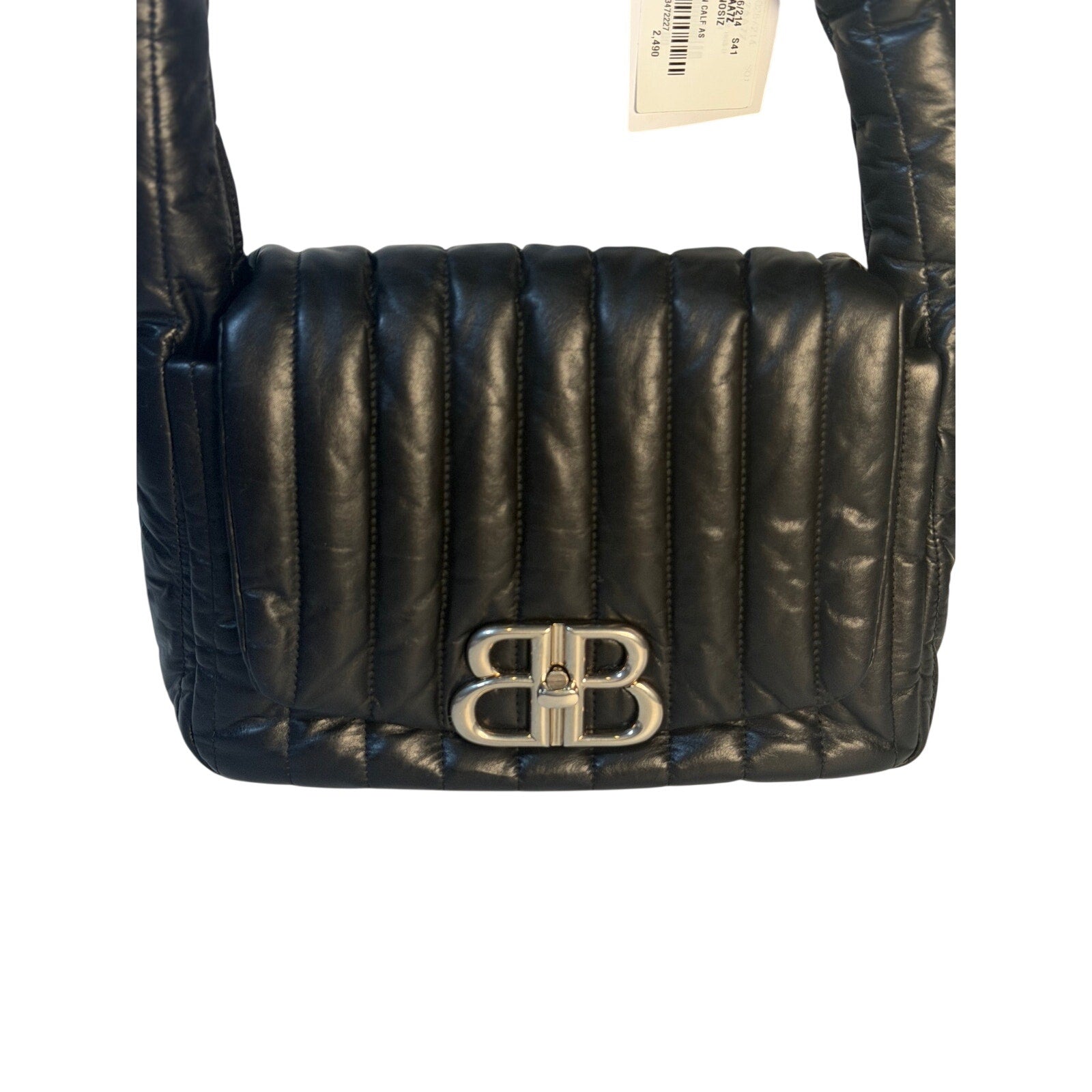 Balenciaga Monaco Quilted Leather Sling Shoulder Bag Handbag Designer Purse