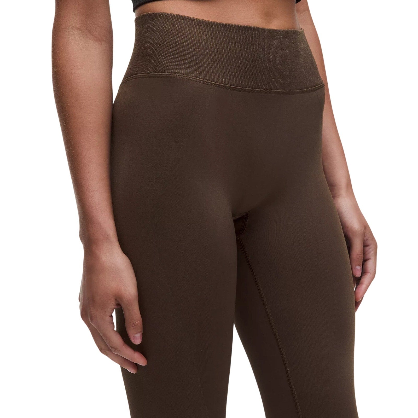 Lululemon Glow Up Super-High-Rise Leggings in Goodnight Plum, size 4, showing the fitted design and high waistband.
