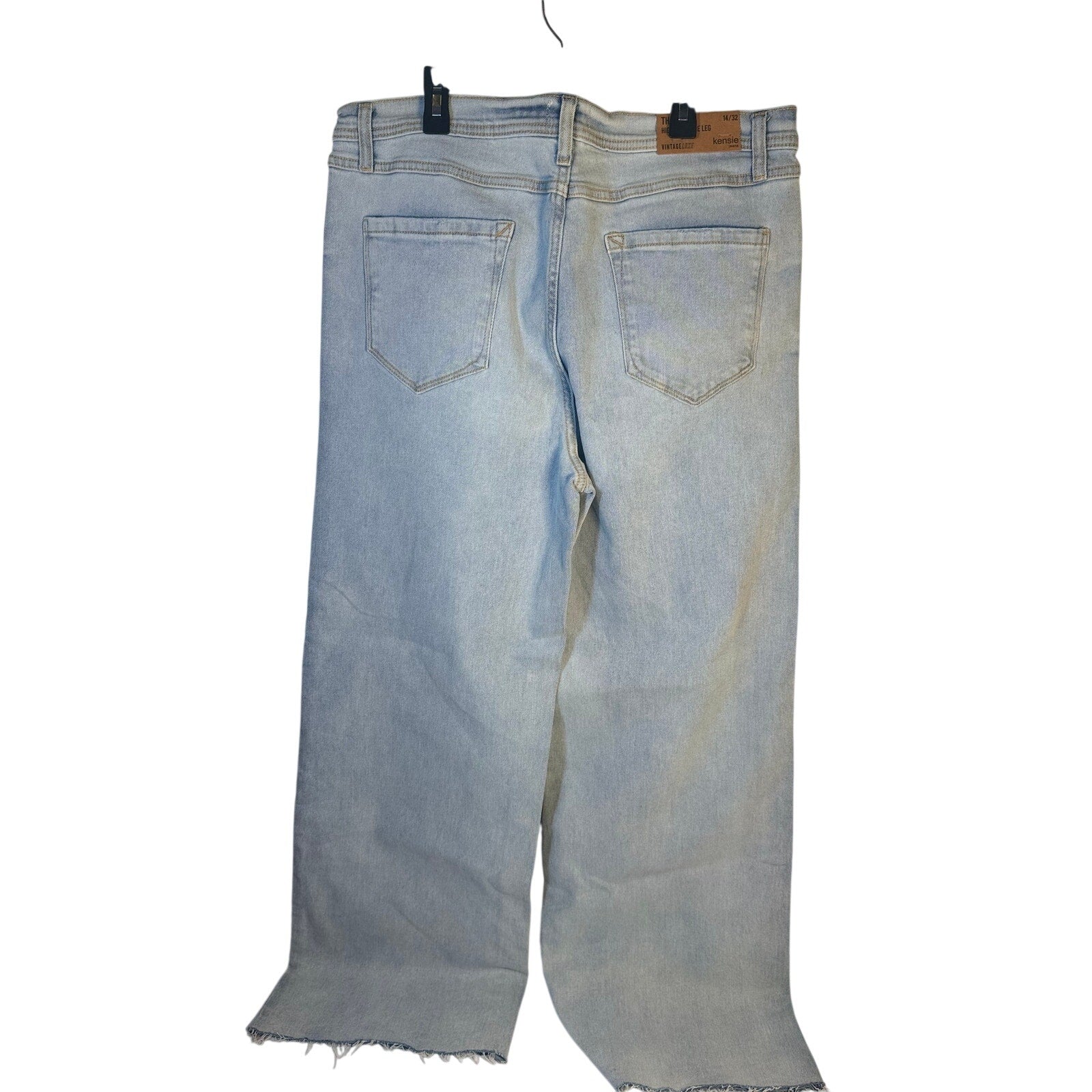Kensie Kayla high-rise wide-leg jeans for women, size 14/32, with classic denim look and relaxed fit.