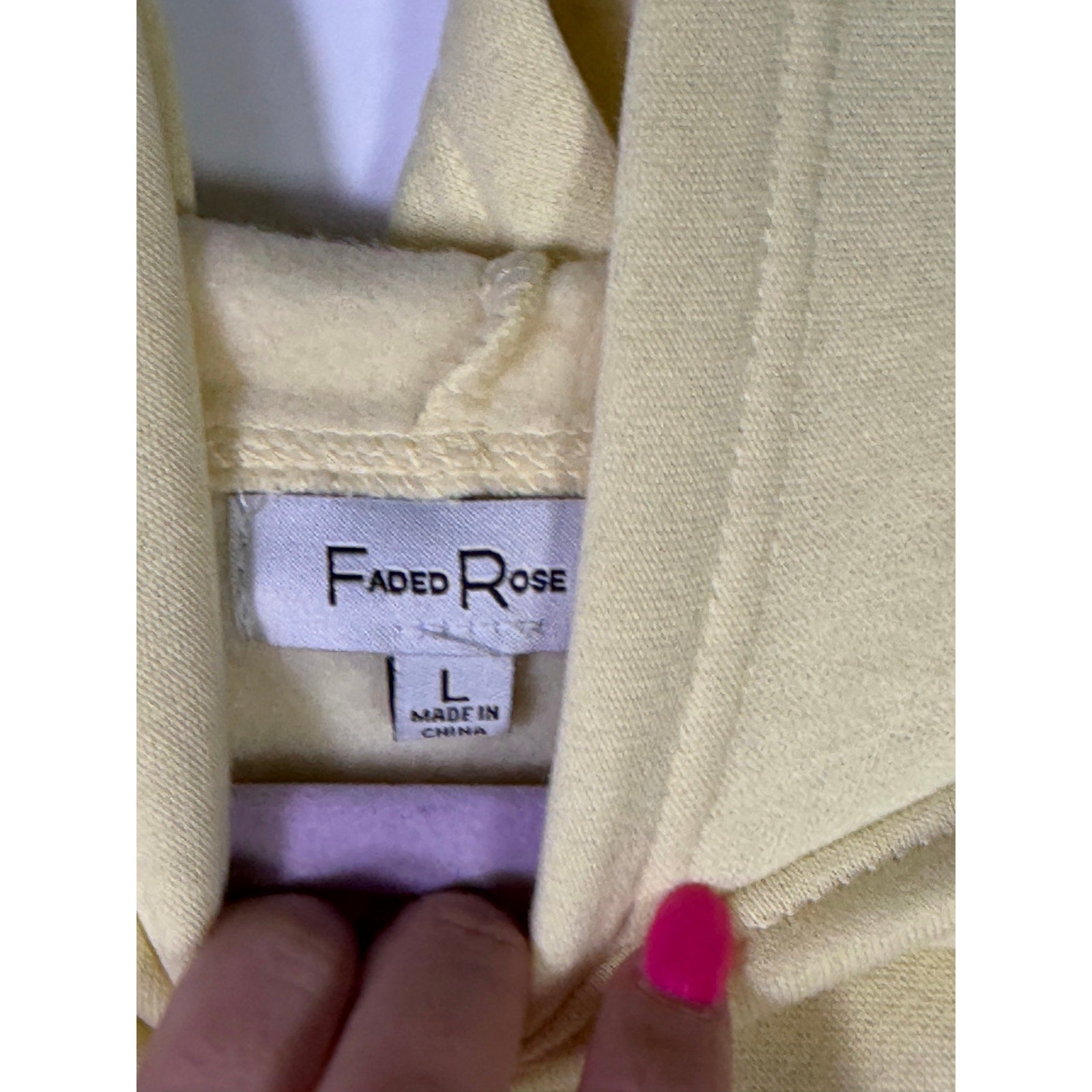 Faded Rose Be The Light Matthew 5:16 yellow Christian hoodie, size large, with printed inspirational quote and casual fit.