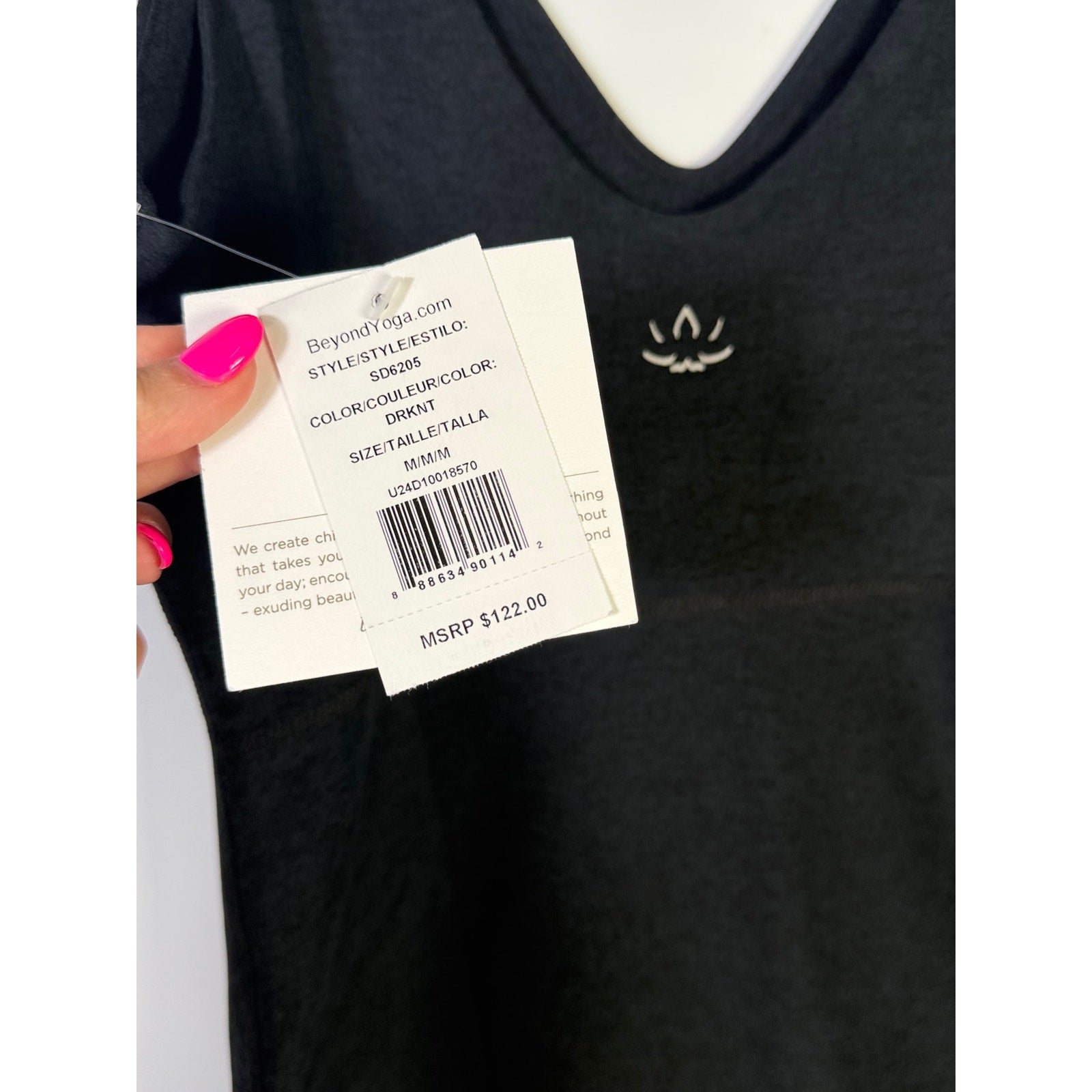 Beyond Yoga Spacedye Inspire Midi Dress for women, size medium, in black, featuring a fitted silhouette and stylish design.