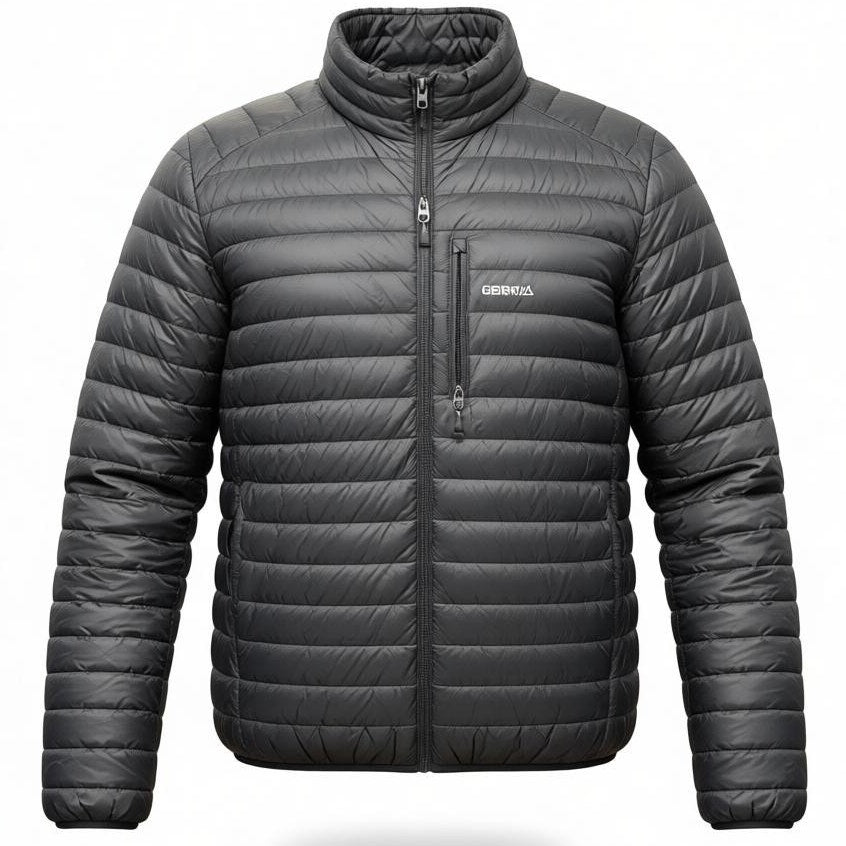 Black Gerry men's lightweight jacket with soft touch, water and wind-resistant fabric, size XL, suitable for outdoor wear.