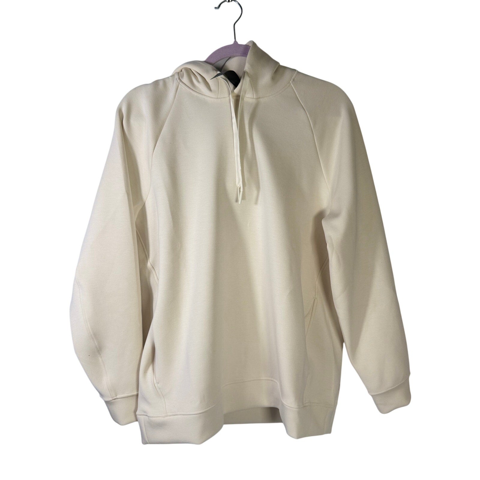 Lululemon women's Smooth Spacer pullover hoodie in size small, displayed flat with tags showing soft fabric and casual fit.