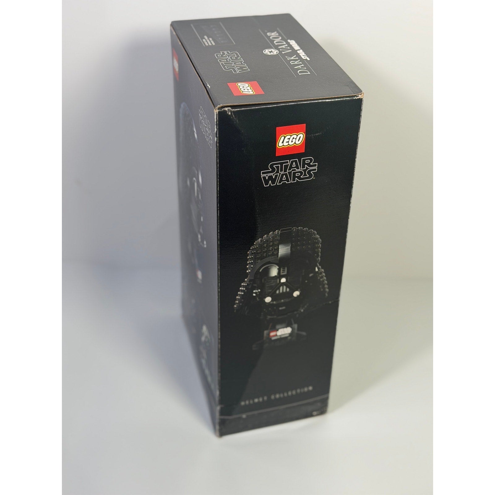 LEGO Star Wars Darth Vader Helmet set 75304, detailed build with 834 pieces, suitable for ages 18+, shown in box.