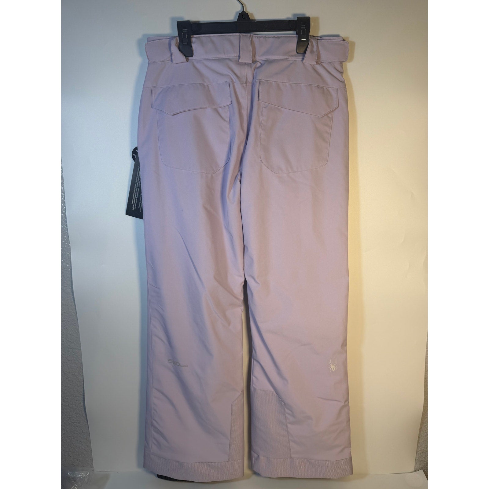Spyder Women's Olympia Ski Snow Pants in lavender, size 16, featuring EXO Tech and Thermo insulation, shown as leggings.