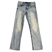 BKE Conner straight jeans for boys size 10, light wash blue denim, front view showing classic style and fit