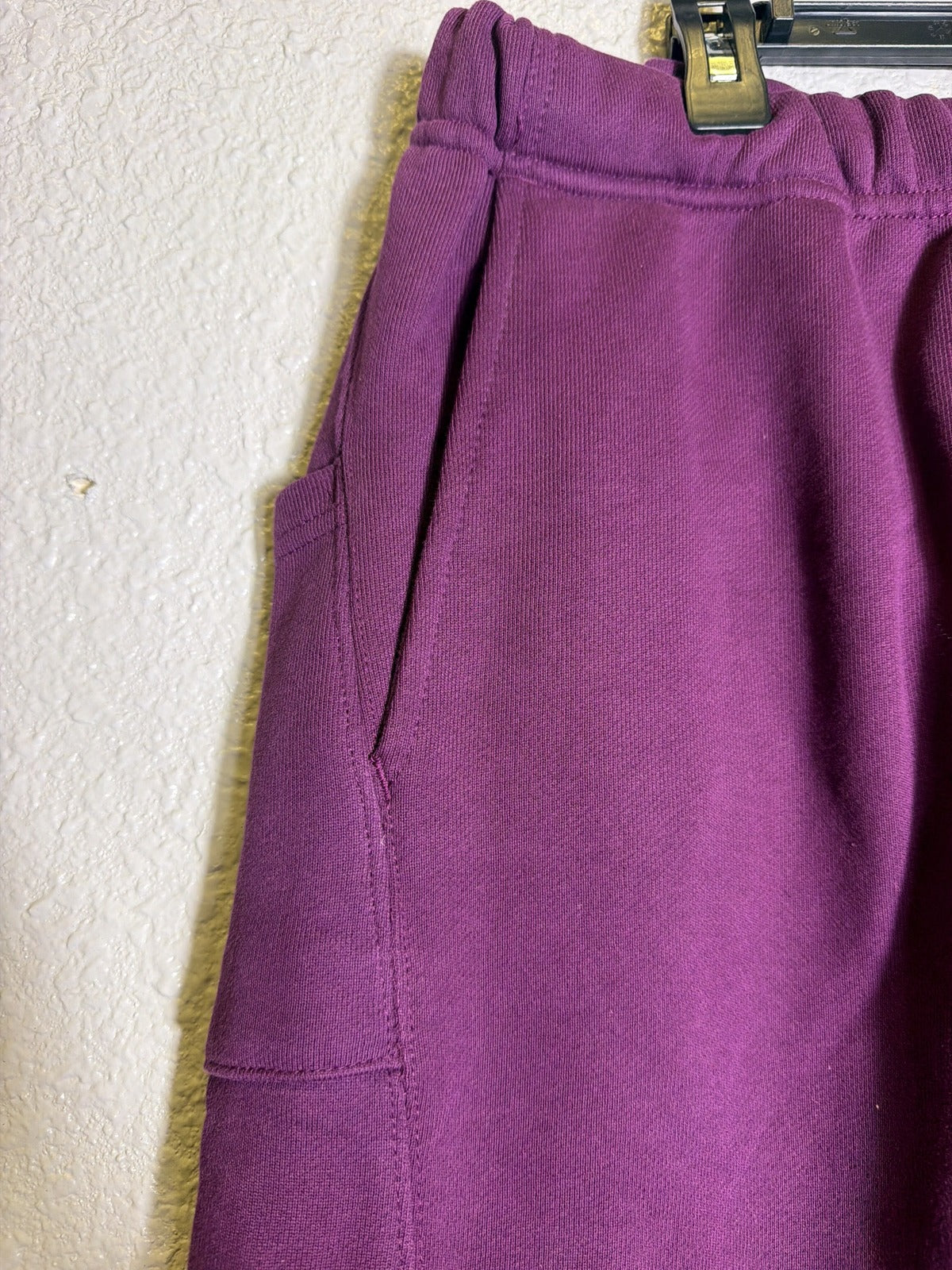 Women's purple FP Movement Free People Top Score Barrel Sweatpants, front view showing relaxed fit and comfortable waistband.
