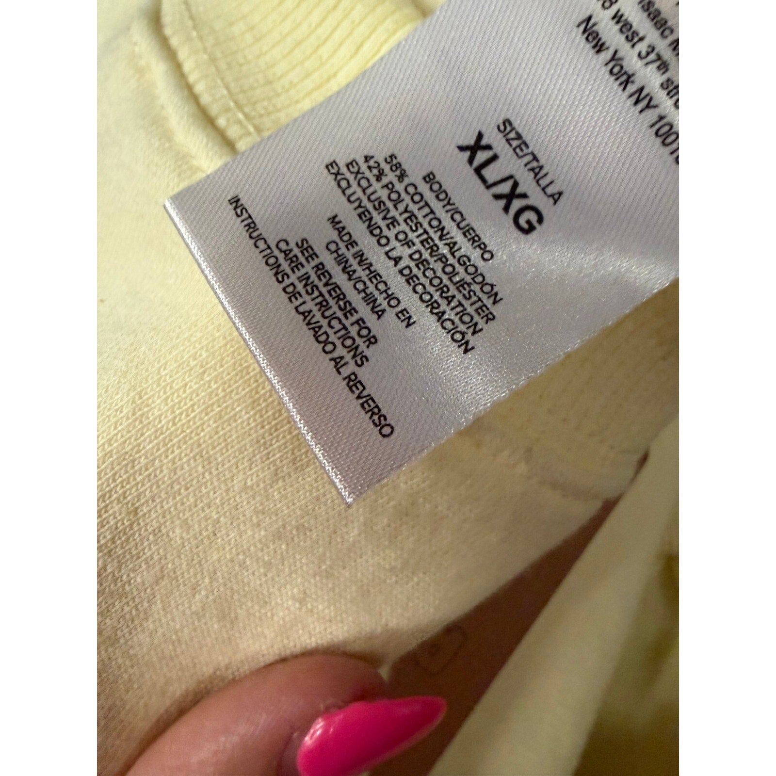 Yellow crewneck sweatshirt from Kind Regards with Revelation 19:16 Jesus Is King design, size XL, casual and stylish.