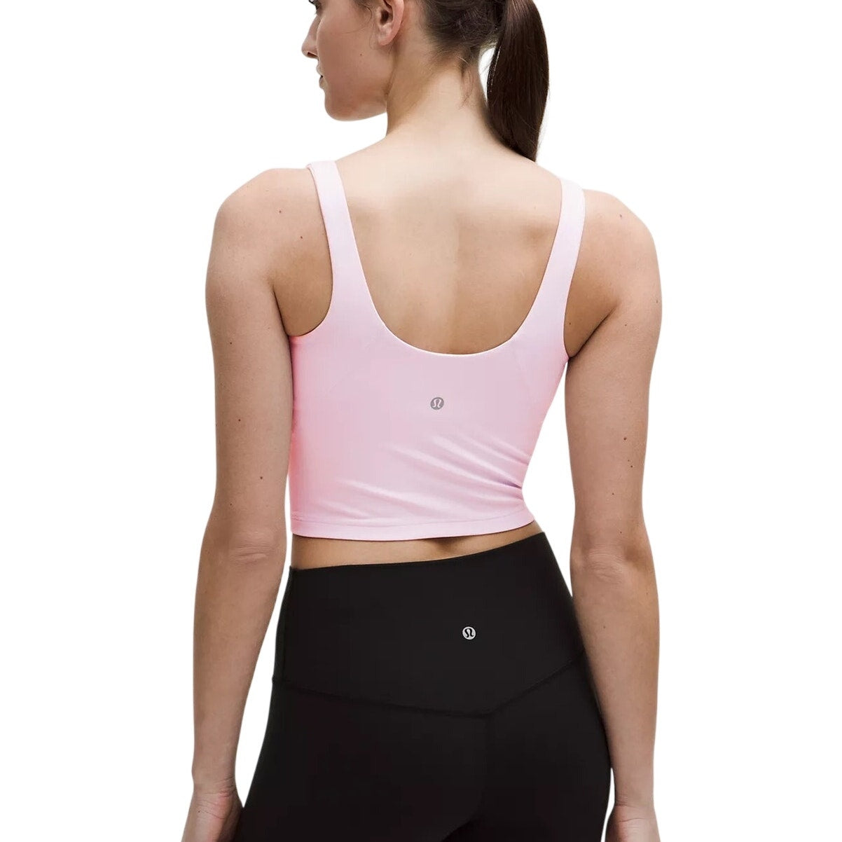 Lululemon Align™ women's pink tank top, size 4, laid flat showing soft fabric and sleeveless design.